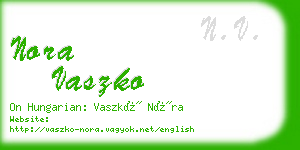 nora vaszko business card